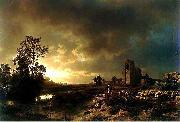 Oswald achenbach Abendstimmung in der Campagna oil painting